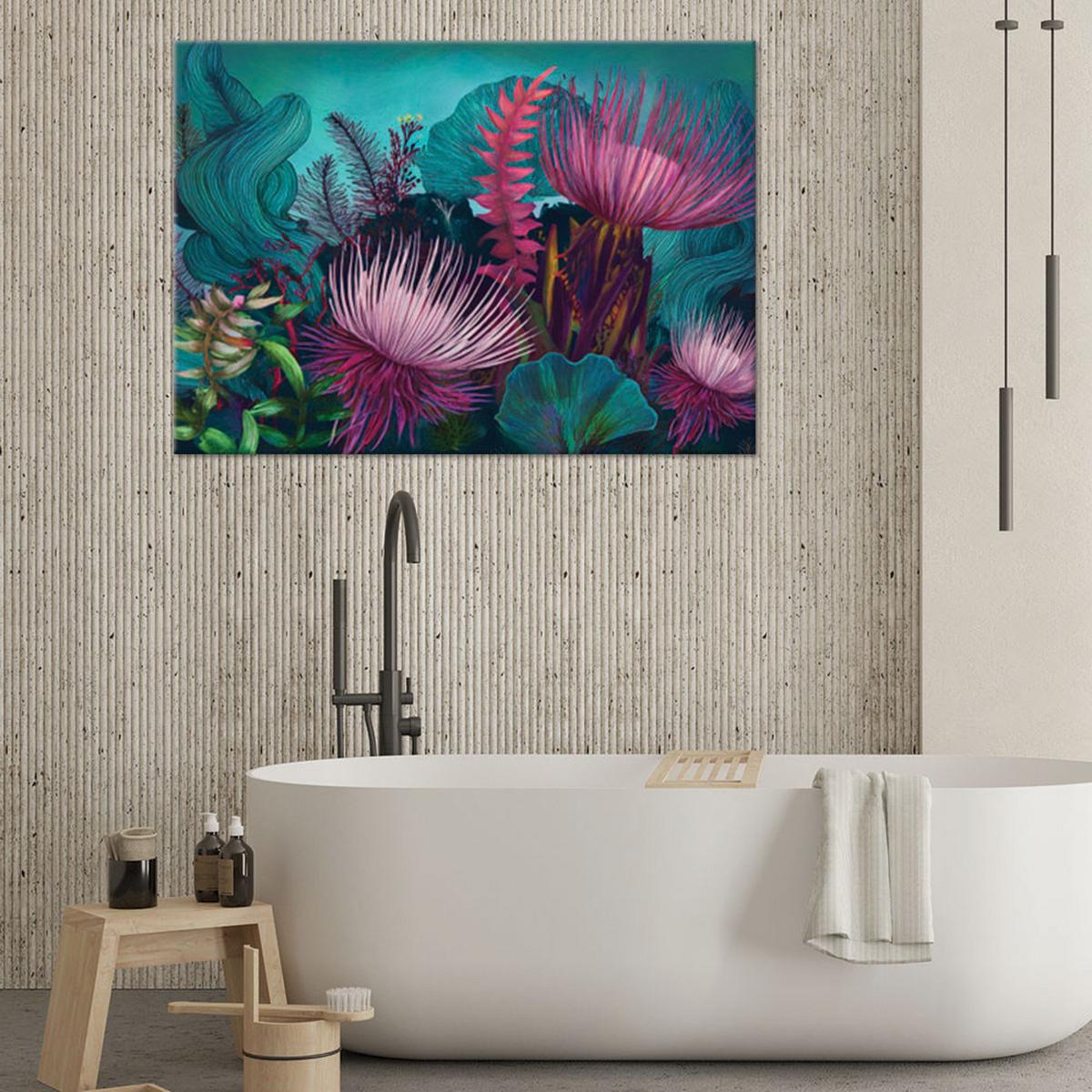 LEINWANDBILD Ozean-Korallenriff 100x70cm - Multicolor, Textil (100/70cm) - Feeby