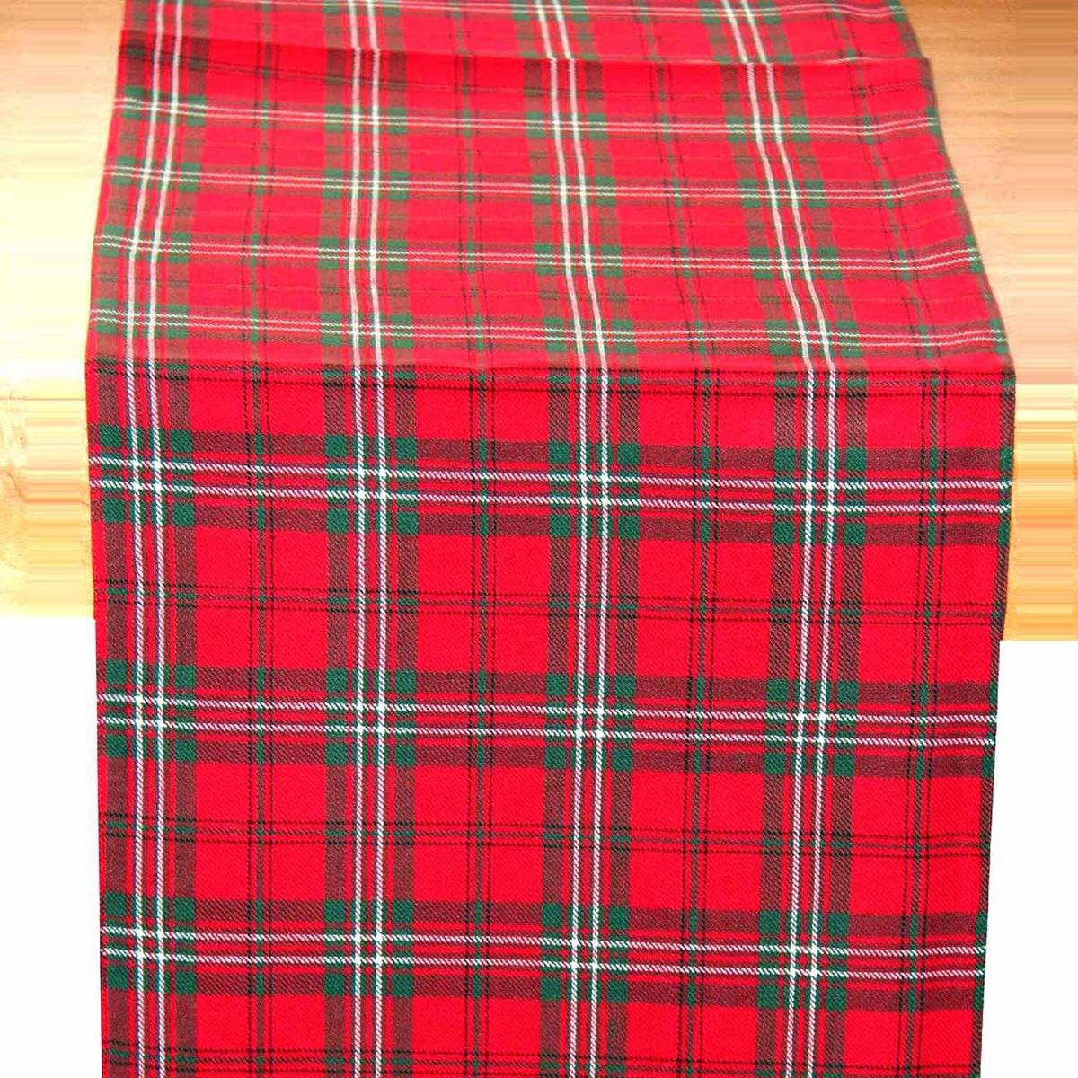 TISCHLÄUFER Edward rot kariert 44/178 cm, 100% Baumwolle - Rot, Textil (44/178cm) - Homescapes