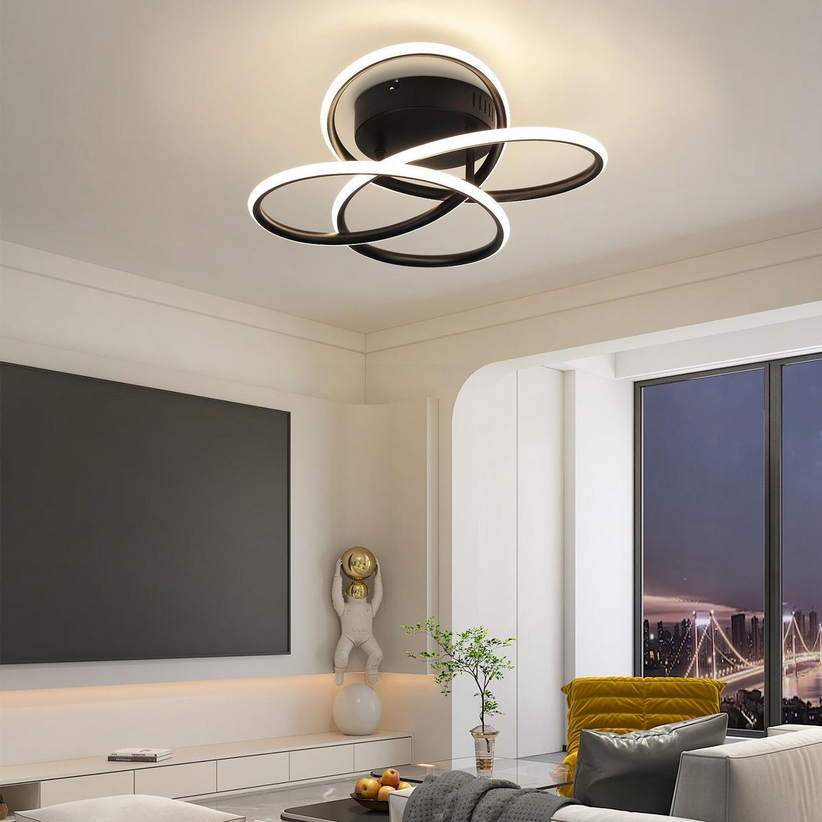 LED-DECKENLEUCHTE Mackerley 33/36/14cm - Schwarz, Metall (36/33/14cm) - Nettlife