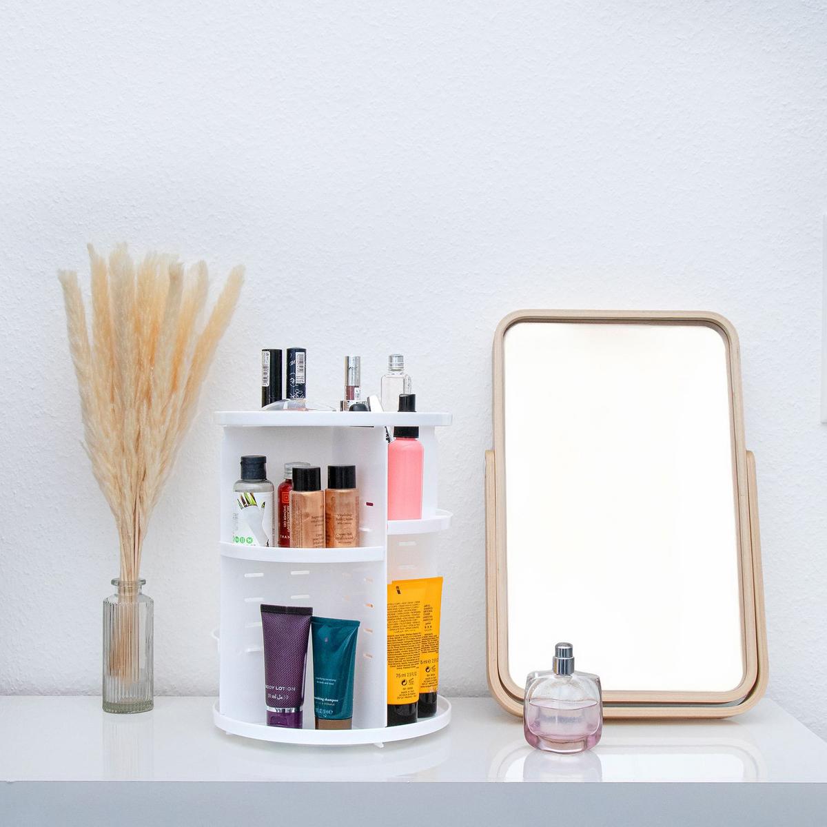 MAKE UP ORGANIZER 30/23 cm (Weiß) - Weiß, Kunststoff (23/30/23cm) - Intirilife