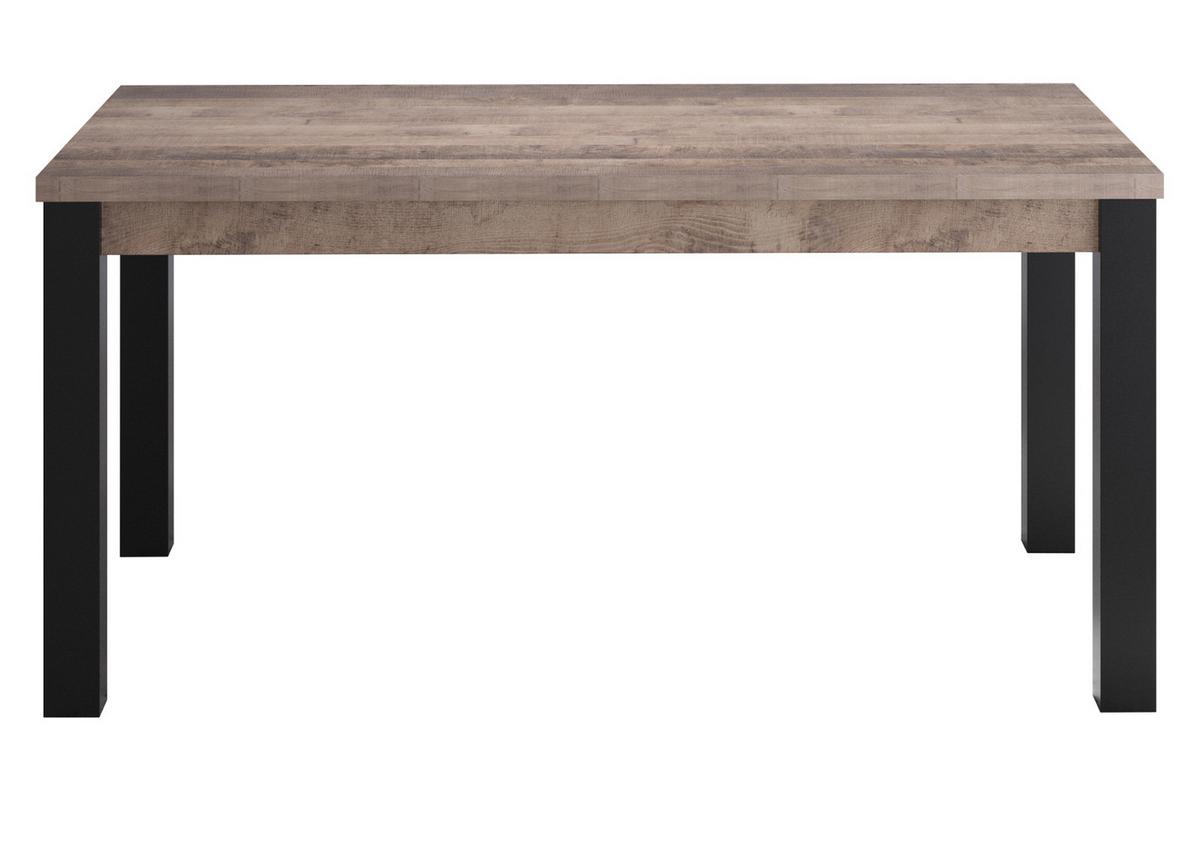 ESSTISCH Eiche Tabak, schwarz, Küchentisch 160 x 90 cm - Eichefarben/Schwarz, Holzwerkstoff (90/160/77cm) - Top.Furn