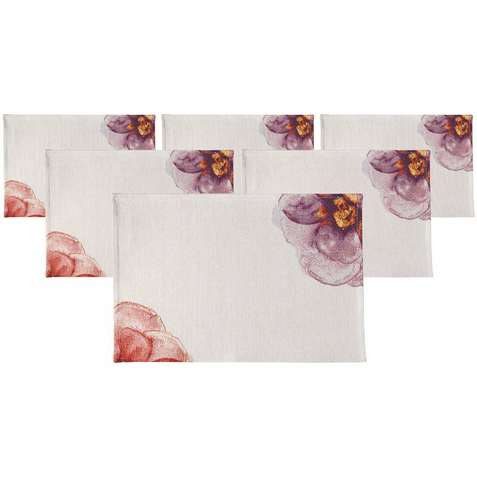 PLATZESETS Rose Garden rosa 49 x 32,5 cm 6er Set - Rosa, Textil (49/32.5/2cm) - Villeroy & Boch