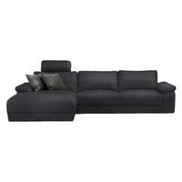 ECKSOFA XL MOTORISCHER RELAXFUNKTION LOLA Schwarz Leder Relaxfunktion - Schwarz, Leder (304/178cm) - KAWOLA
