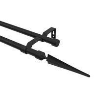 GARDINENSTANGE Olymp Lorenzo 100 cm, 2-läufig (ohne Ringe), 16 mm Ø Schwarz - Schwarz, Metall (100cm) - INTERDECO