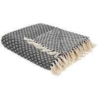 DECKE Schwarz 200/220 cm Chyama - Schwarz/Weiß, Textil (200/220cm) - Beliani