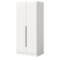 KLEIDERSCHRANK weiß 2-türig 80 x 181 cm, Drehtürenschrank mit Kleiderstange - Schwarz/Weiß, Holzwerkstoff/Kunststoff (80/181/52cm) - Inn.Furn