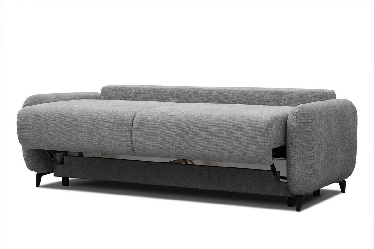 SOFA DRAKE 3-Sitzer mit Schlaffunktion, grau - Braun/Grau, Holz/Textil (232/90/107cm) - Wozimo