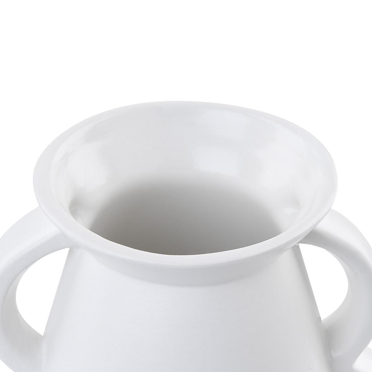 BLUMENVASE Porzellan weiß Koropi - Weiß, Keramik (19cm) - Beliani