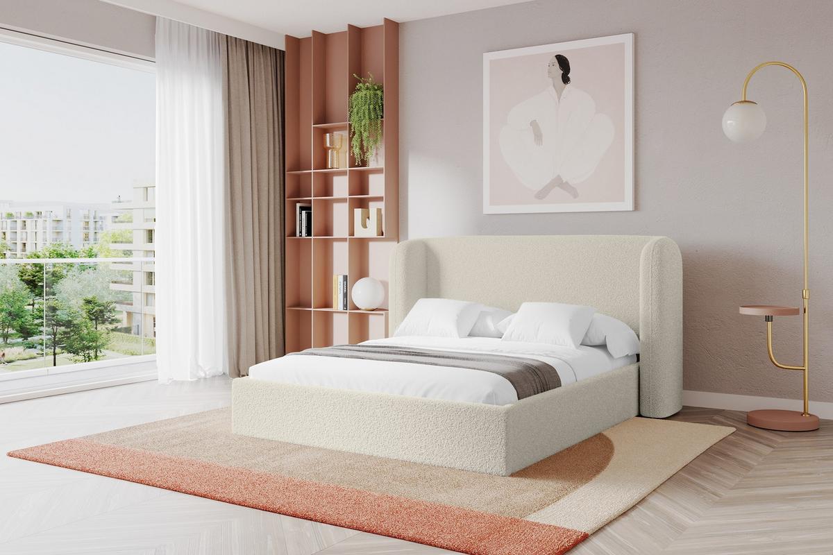 POLSTERBETT mit Bettkasten und Lattenrost, Bett mit Matratze H3/H4 - ESTI 140x200 Beige - Sandfarben, Holzwerkstoff/Textil (140/200cm) - ALTDECOR