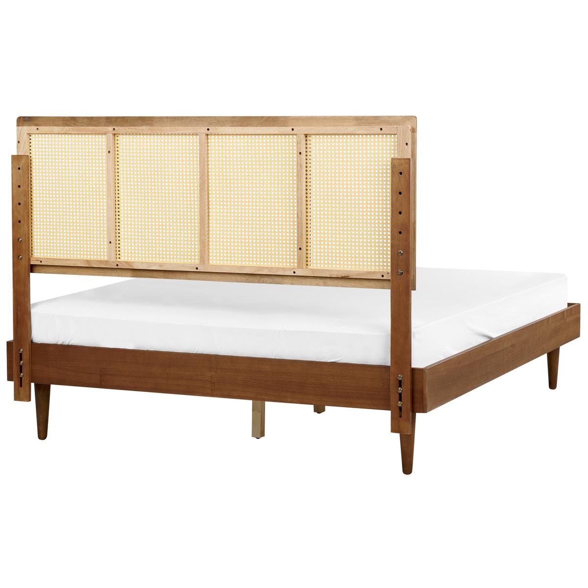 BETT mit Lattenrost 160/200 Gummibaumholz Braun Auray - Braun, Holz (160/200cm) - Beliani