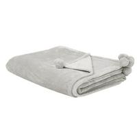 DECKE Hellgrau Saitler 220/200 cm - Hellgrau, Textil (200/220cm) - Beliani