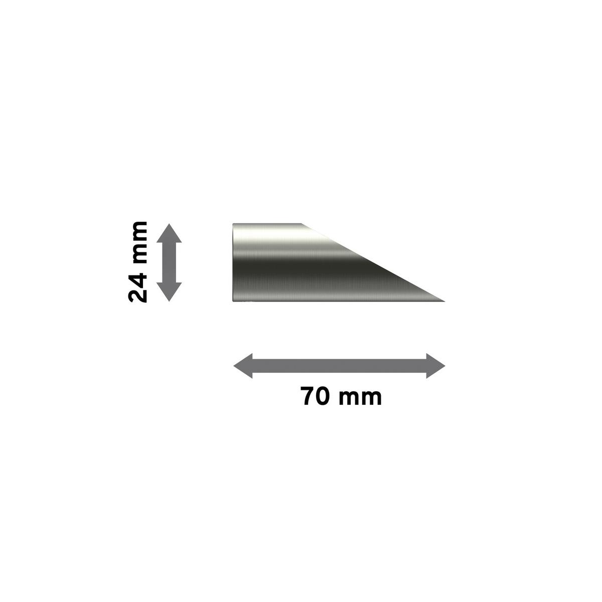ENDSTÜCKE FÜR GARDINENSTANGEN 20 mm Ø, Nevia Edelstahl, Packung 2 Stück - Edelstahlfarben, Metall (7/2.4/2.4cm) - INTERDECO