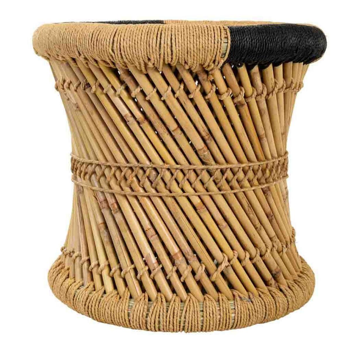 HOCKER aus Bambus und Seil, 2-tlg. - Multicolor, Naturmaterialien (38/38/38cm) - Wanderlust