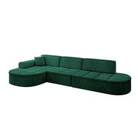 ECKSOFA Ottomane Links TARO-L2 - 328x171x79,5 cm Dunkelgrün - Grün, Holzwerkstoff/Textil (328/171cm) - ALTDECOR