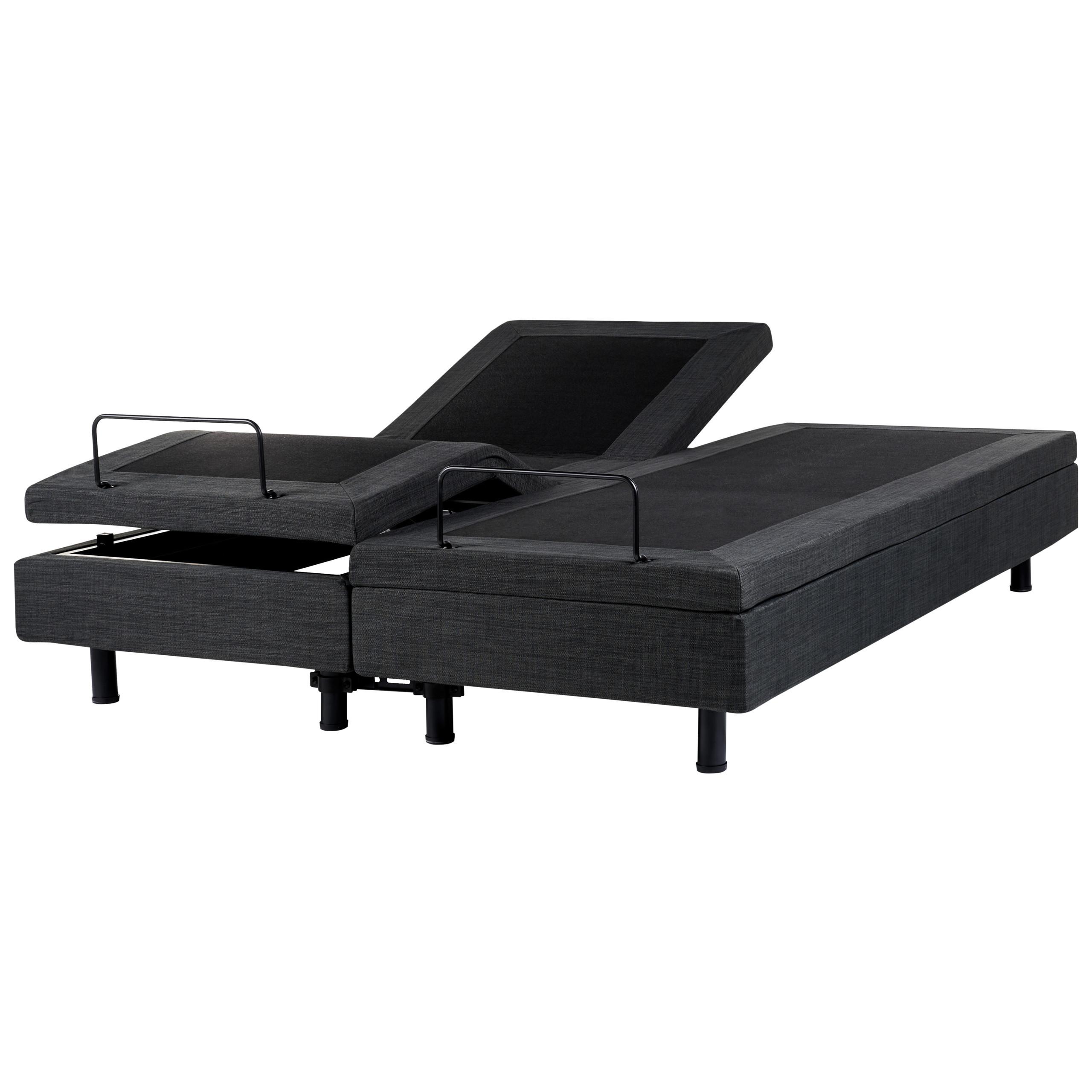POLSTERBETT Verstellbar 160/200 cm Dunkelgrau Duke - Dunkelgrau/Schwarz, Textil (160/200cm) - Beliani