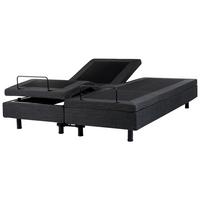 POLSTERBETT Verstellbar 160/200 cm Dunkelgrau Duke - Dunkelgrau/Schwarz, Textil (160/200cm) - Beliani