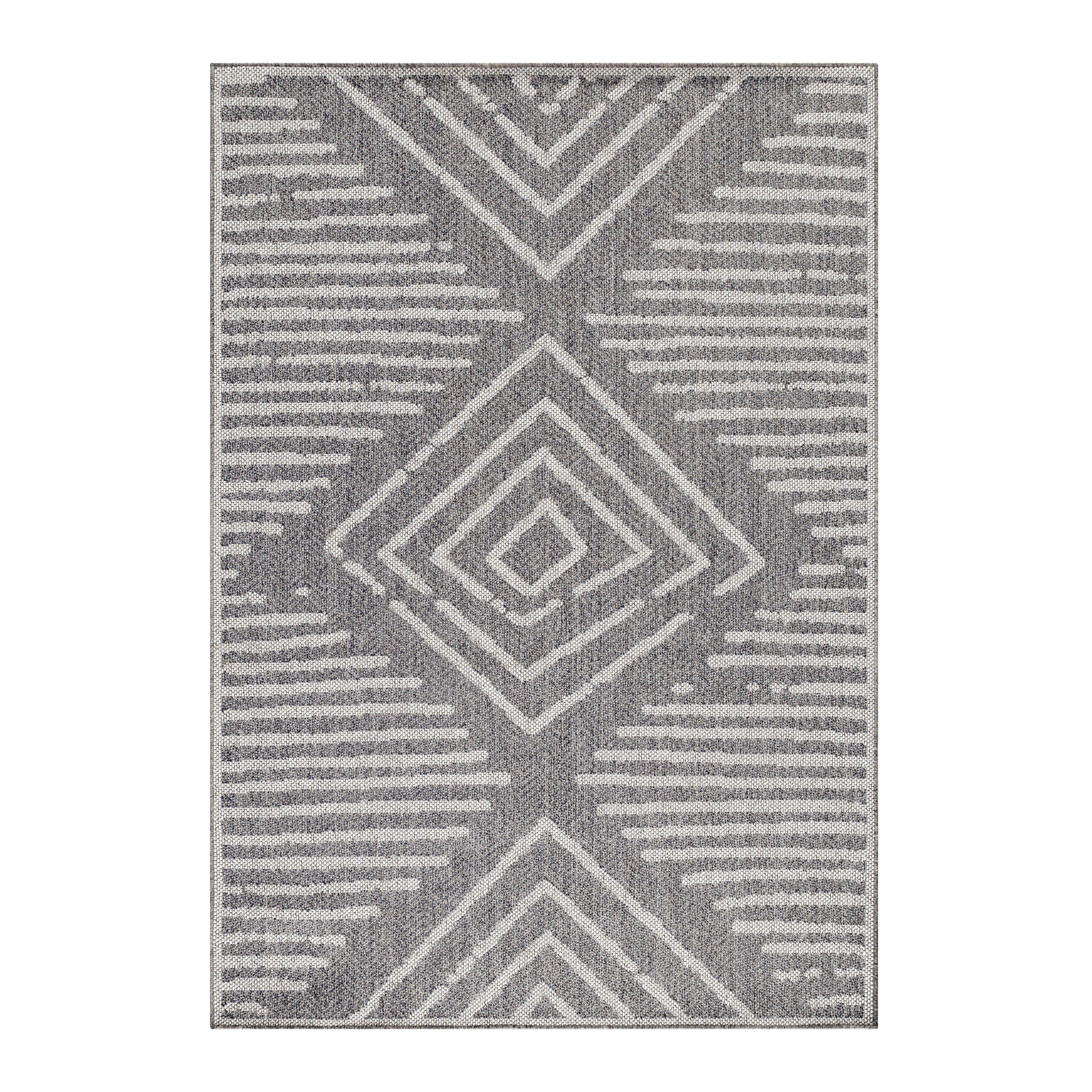OUTDOORTEPPICH LIRIA, gestreift, Grau, 120 x 170 cm - Grau, Textil (170/120cm) - KADIMA DESIGN
