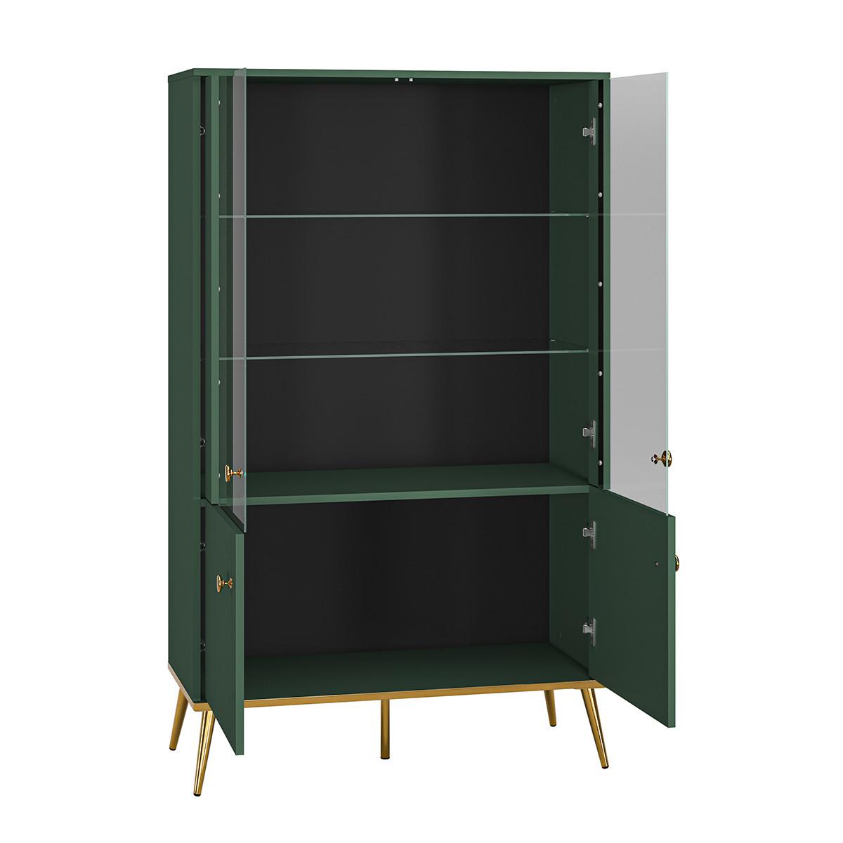 GESCHIRRSCHRANK Thalia Grün - Grün, Holzwerkstoff (92/152/40cm) - Petits-meubles