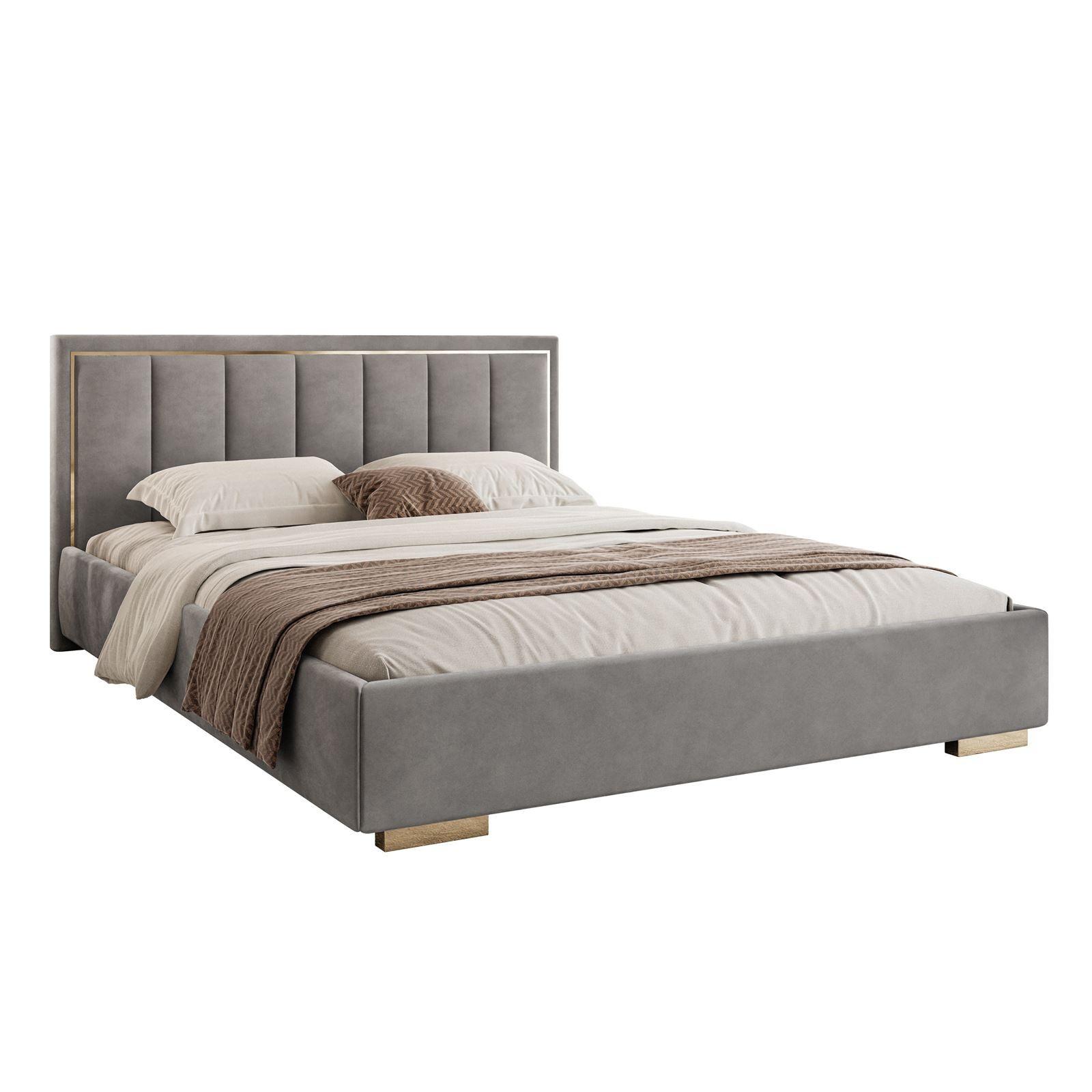 POLSTERBETT AURELIA 180x200 mit Stauraum für Bettwäsche und Rahmen Jasmine 90 - Dunkelgrau, Textil - Lookway