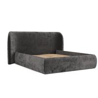 POLSTERBETT Bellano mit Stauraum 160/200 cm Stahl im Lotta Stoff - Graphitfarben/Schwarz, Holz/Holzwerkstoff (160/200cm) - AltaBeds