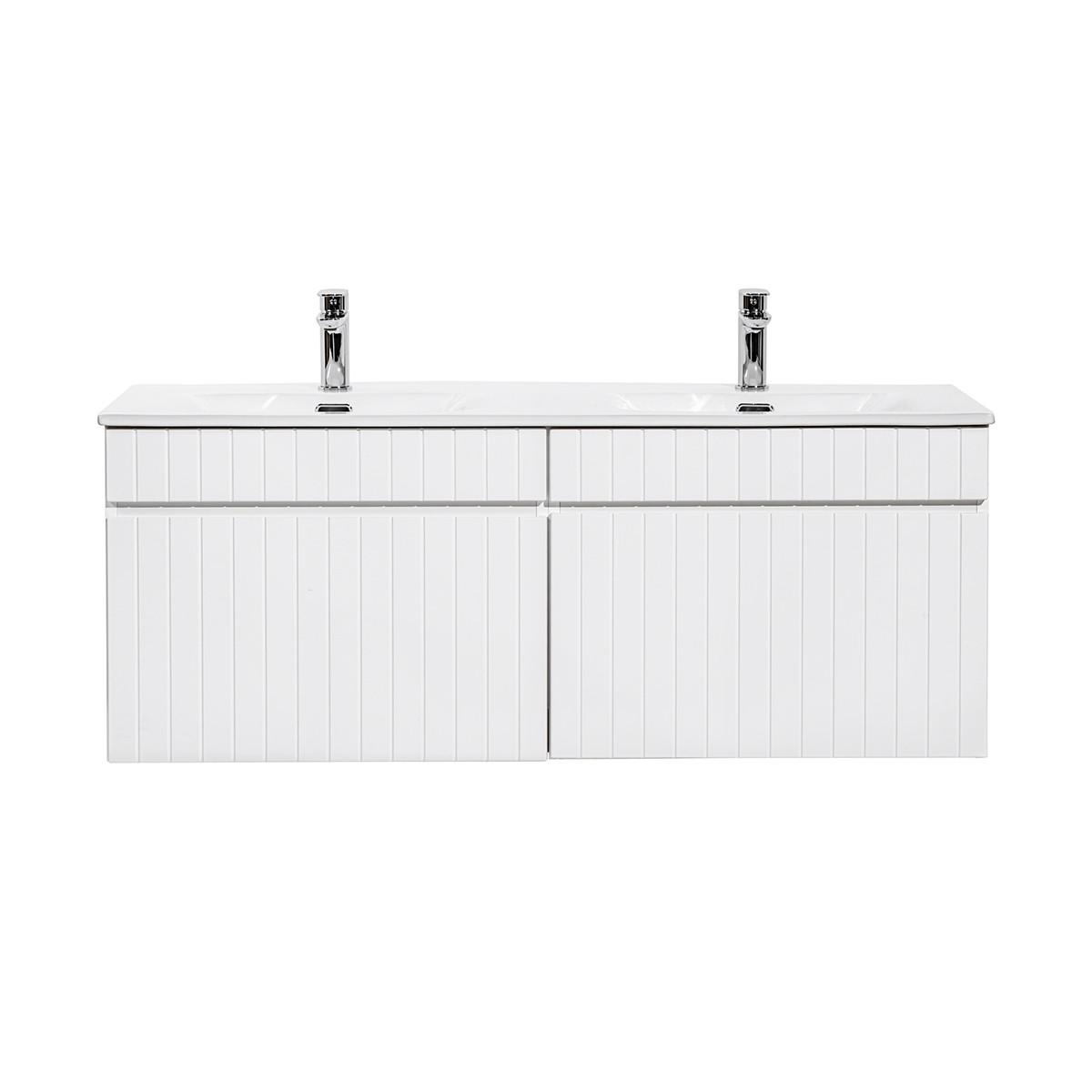 DOPPELWASCHTISCH 120cm Zelie Weiß - Weiß, Holzwerkstoff (120/46/45cm) - Petits-meubles