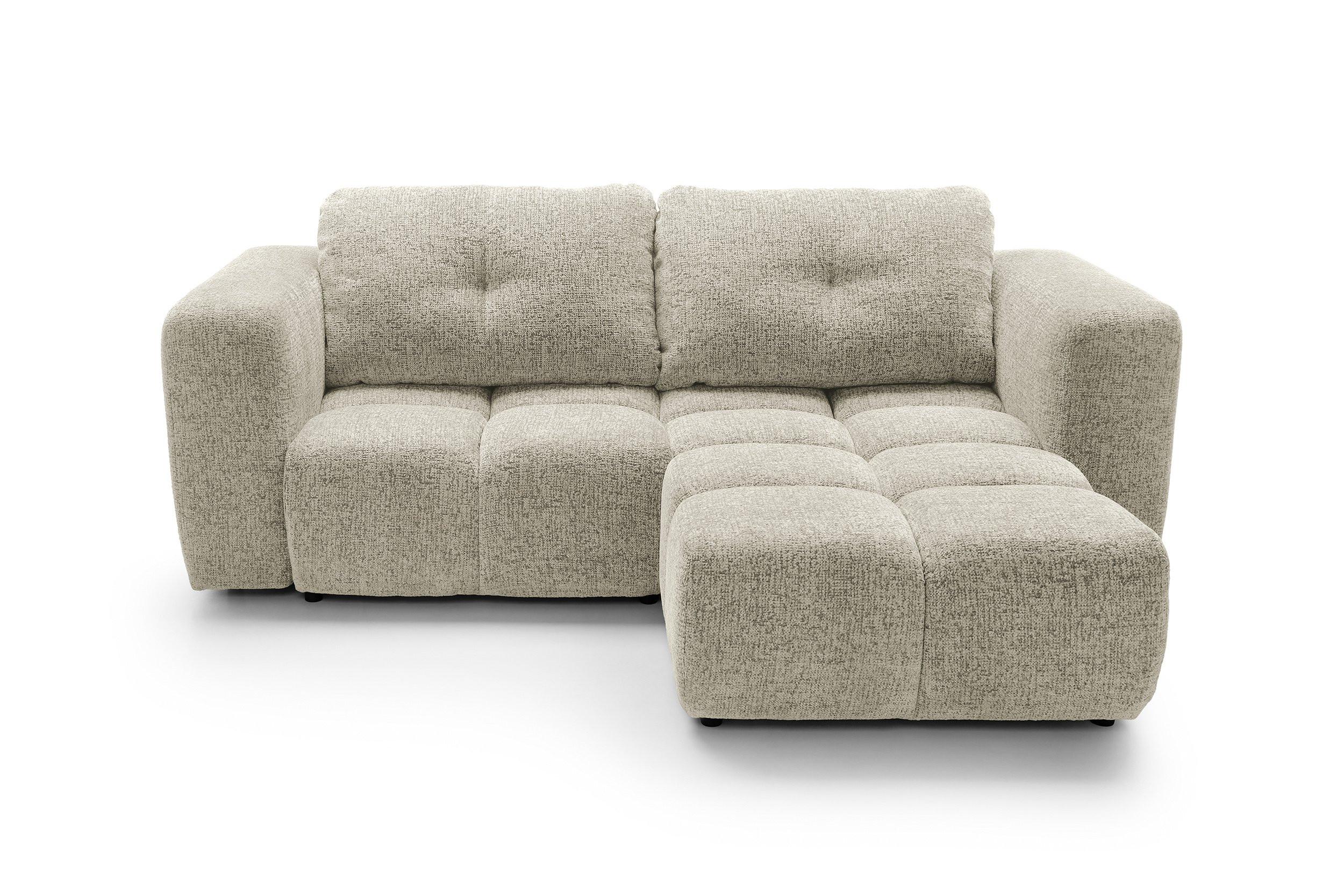 ECKSOFA ARTE 01 Creme Chenille mit Schlaffunktion - Creme, Holz (245/177cm) - MASSENO