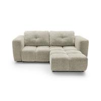 ECKSOFA ARTE 01 Creme Chenille mit Schlaffunktion - Creme, Holz (245/177cm) - MASSENO
