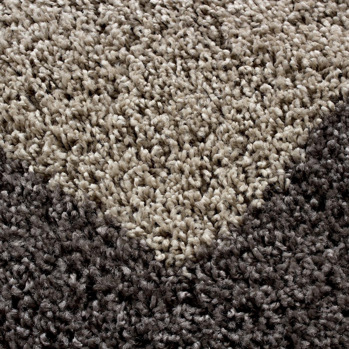 HOCHFLORTEPPICH RHEIN, mit Bordüre, Taupe, Ø 160 cm - Braun, Textil (160/160cm) - KADIMA DESIGN