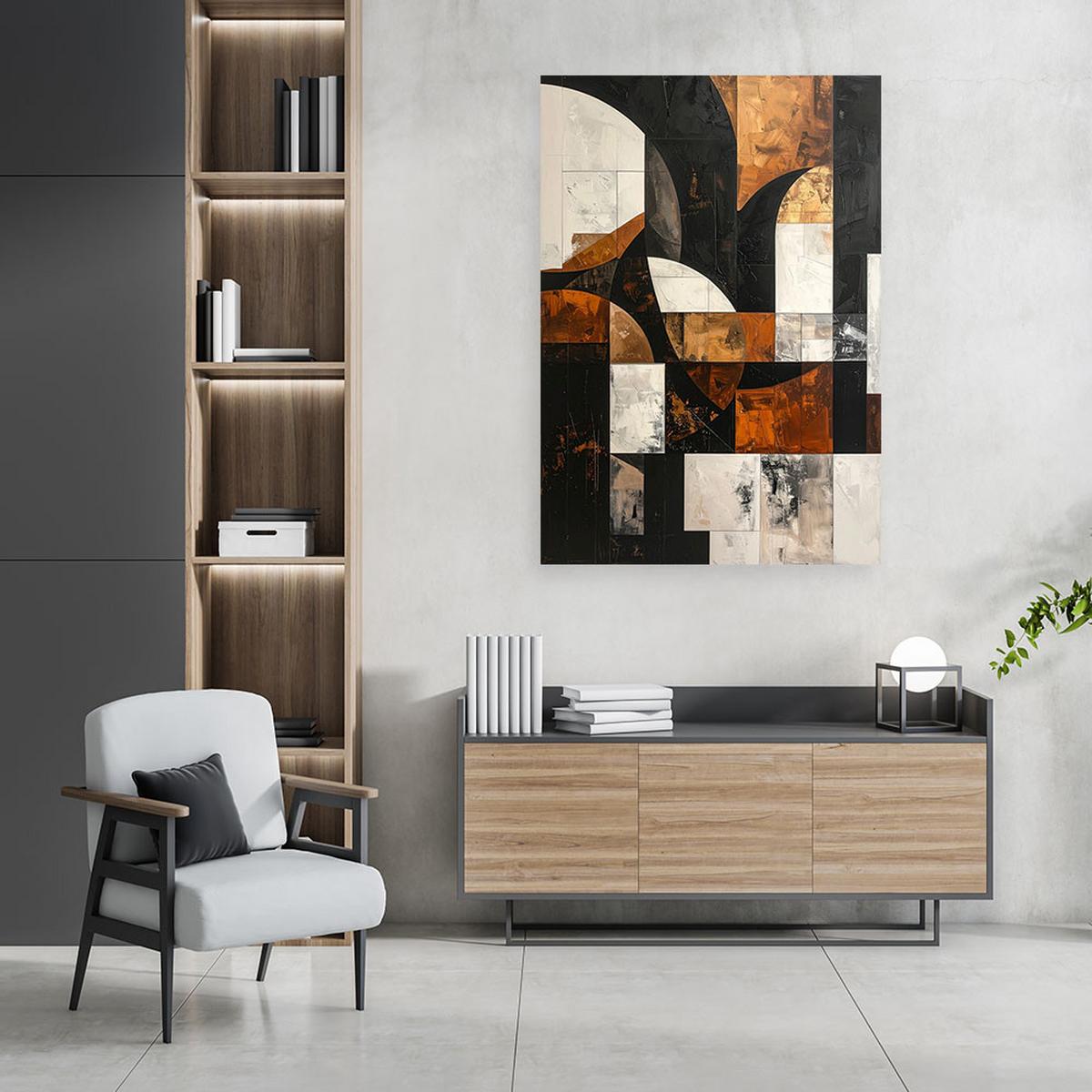 LEINWANDBILD 3D und geometrisch 60x90cm - Braun, Textil (60/90cm) - Feeby
