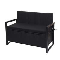 POLY-RATTAN 2ER SITZBANK Anthrazit, Schwarz - Anthrazit/Schwarz, Kunststoff (117/87/57cm) - MCW