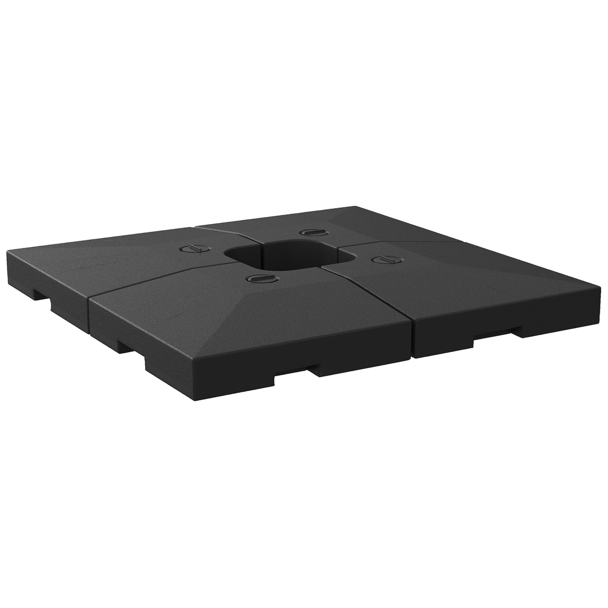 SONNENSCHIRMSTÄNDER befüllbar mit Sand Wasser HDPE-Kunststoff Schwarz Maße pro Element 51 x 51 x 12 cm bis zu 130 kg - Schwarz, Kunststoff (51/51cm) - Outsunny