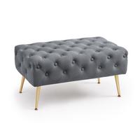 POLSTERBANK mit Samt - Optik Graphit 42/41/42 - Dunkelgrau, Textil (80/41/42cm) - RAUMHIRSCH FURNITURE