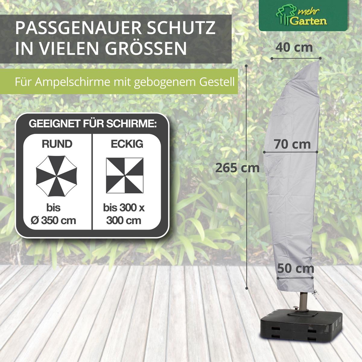 SCHUTZHÜLLE für Ampelschirm Gestell gebogen SHP-60085 - Grau, Kunststoff (84/270/84cm) - mehr Garten