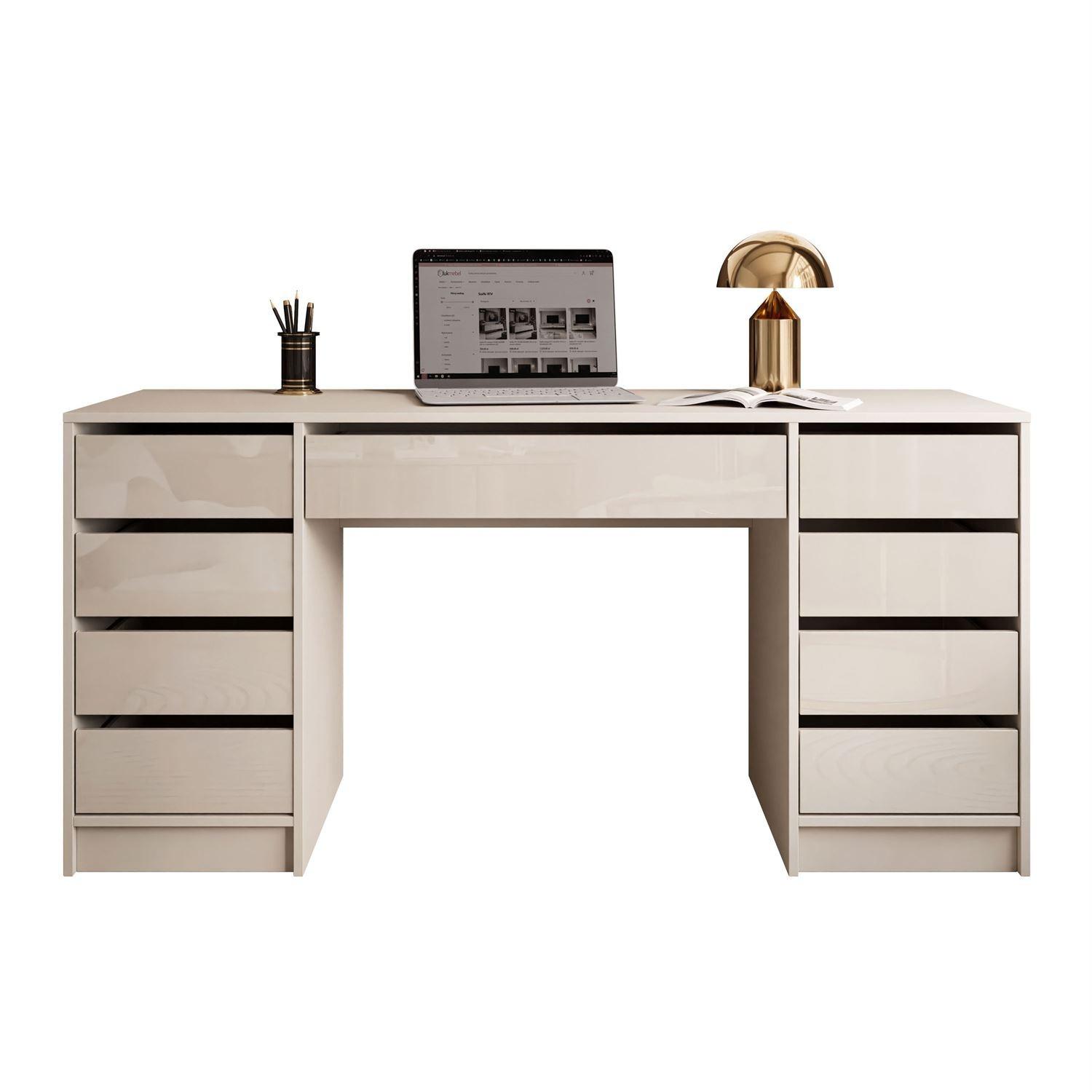 SCHREIBTISCH MADA DOUBLE mit Schubladen kaschmir - Kaschmir, Holzwerkstoff (55/152/75cm) - Lookway