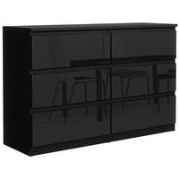 KOMMODE Schwarz, Hochglanz 139/79/39 - Schwarz Hochglanz/Schwarz, Holzwerkstoff (139/79/39cm) - RAUMHIRSCH FURNITURE