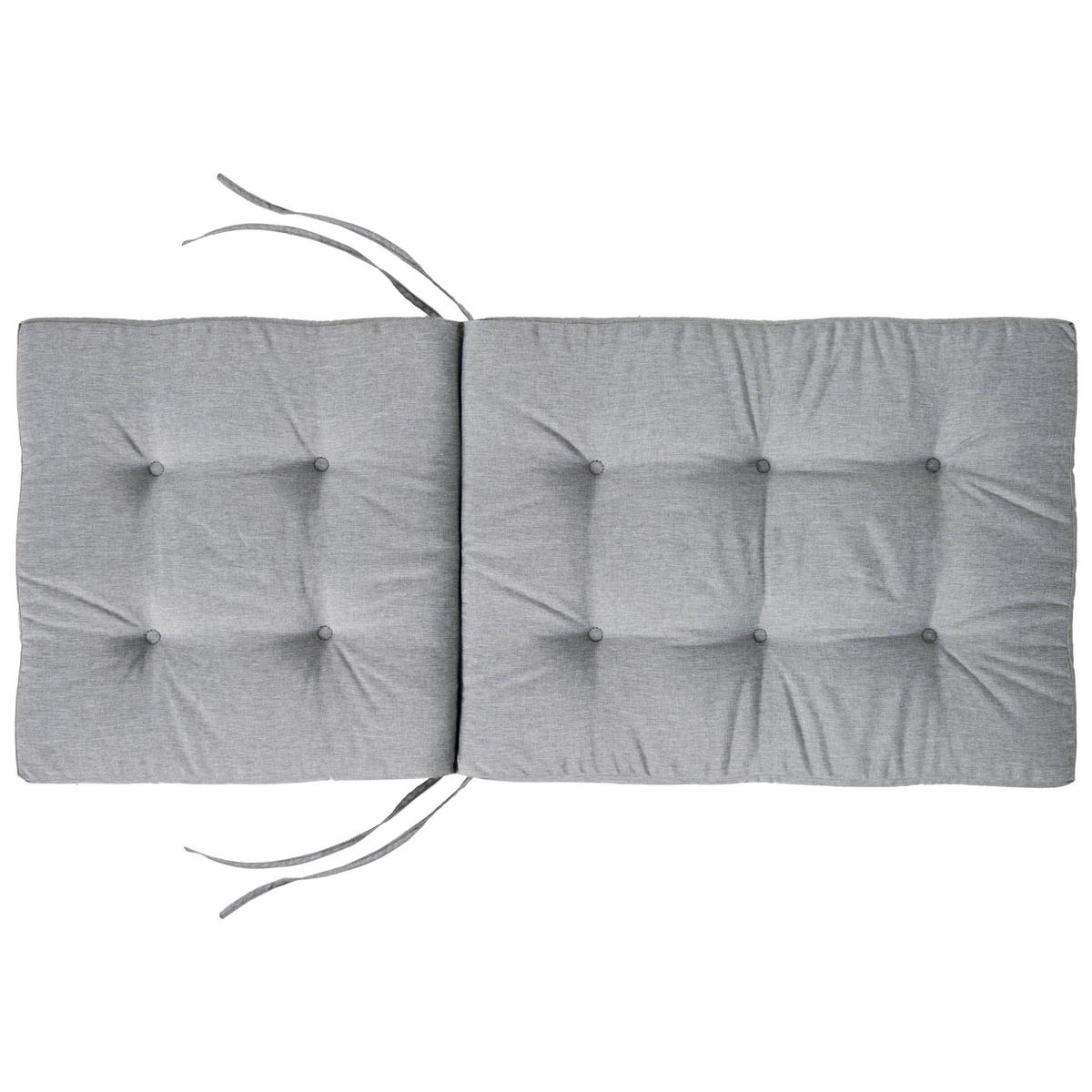 SITZAUFLAGEN 8er-Set Grau meliert 42/95 cm Maui Premium - Grau, Textil (95/5/42cm) - Beliani
