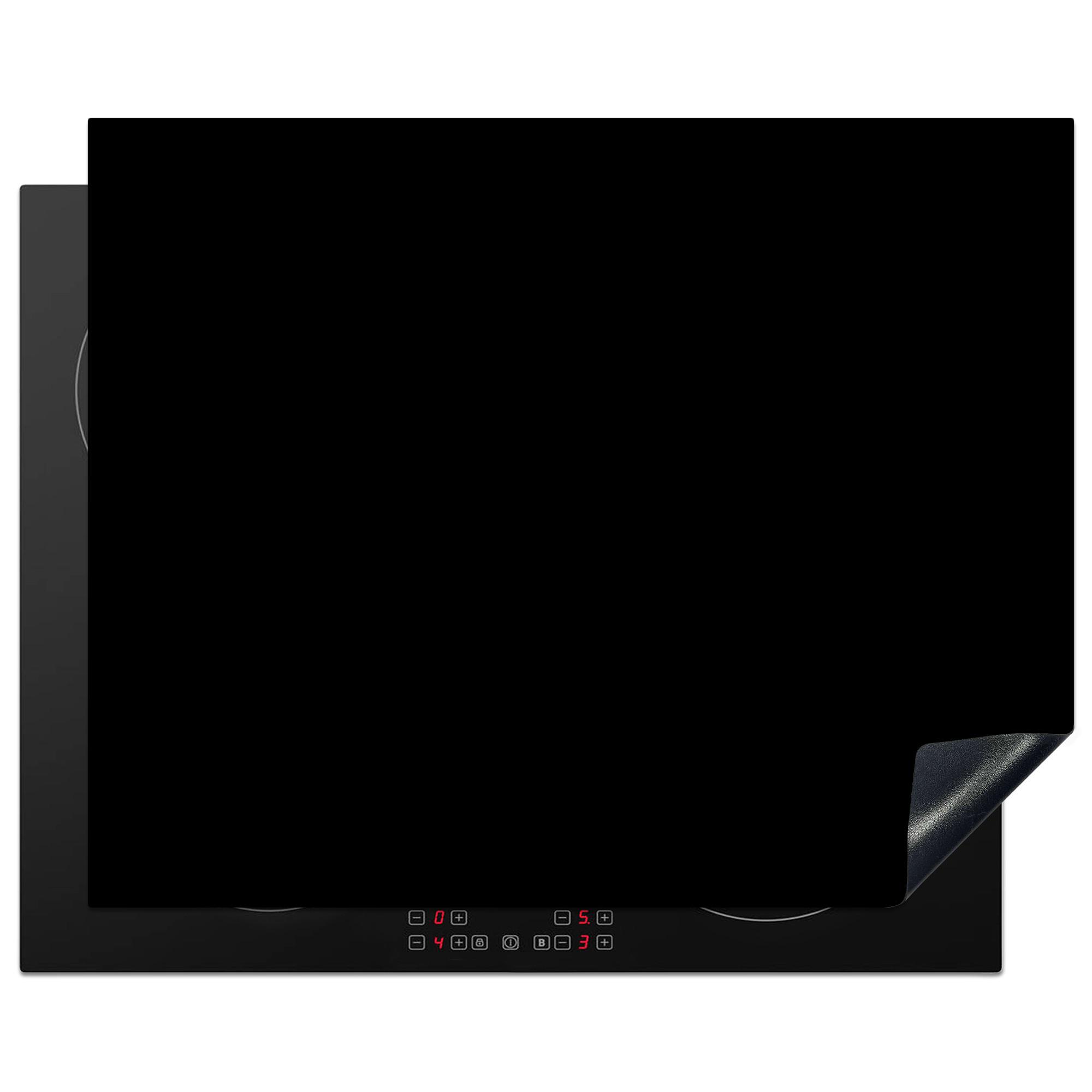 HERDABDECKPLATTE Schwarz - Einfarbig Herdabdeckung Induktionsfeld 65x52 cm - Schwarz, Kunststoff (65/52/0.2cm) - MuchoWow