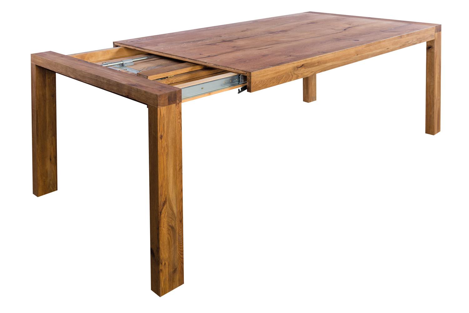 ESSTISCH LIAN Holz - Zwetschgeholzfarben/Naturfarben, Eichenholz/Holz (90/180/76cm) - KAWOLA