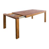 ESSTISCH LIAN Holz - Zwetschgeholzfarben/Naturfarben, Eichenholz/Holz (90/180/76cm) - KAWOLA
