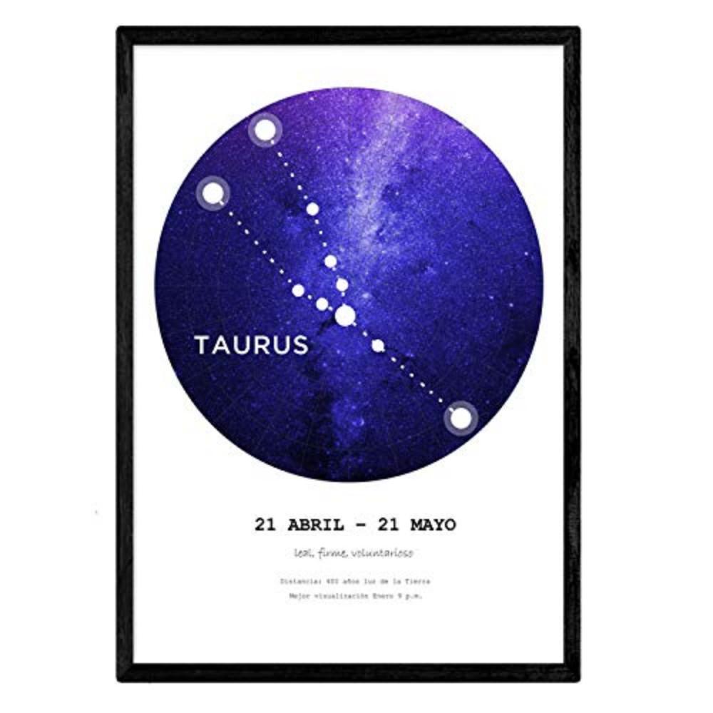 POSTER Sternzeichen Stier A4 Rahmenlos - Klar, Papier (29.7/5/21cm) - Nacnic