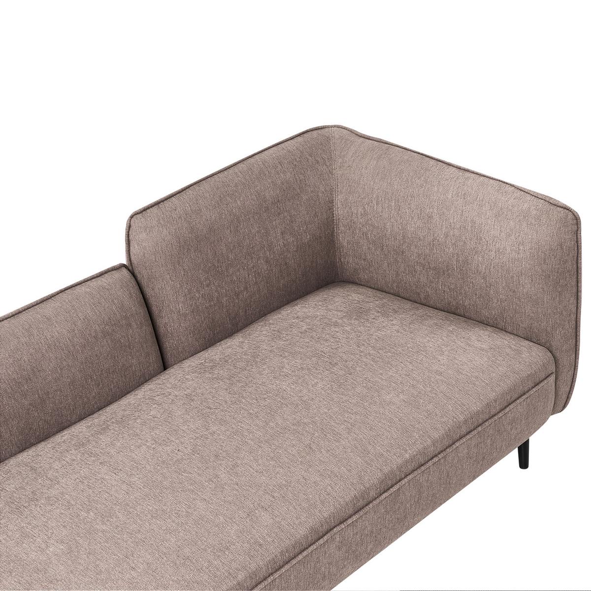 CHAISELONGUE-RECHTSSEITIGE Stoff Hellbraun Chevannes - Hellbraun/Schwarz, Textil (138/74/77cm) - Beliani