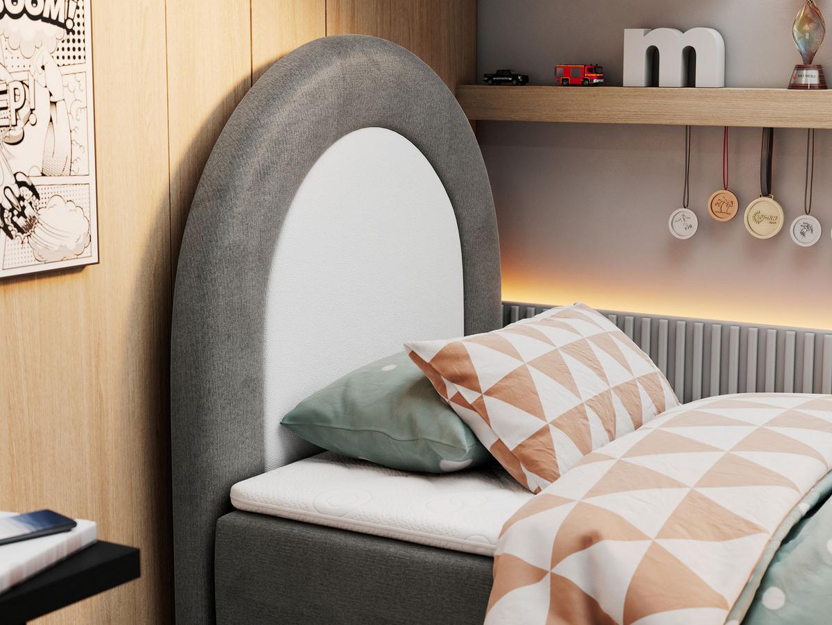 BOXBETT NEST 90/180 Dunkelgrau Velvet hydrophob - H3 - Dunkelgrau, Holz/Textil (90/180cm) - MKS