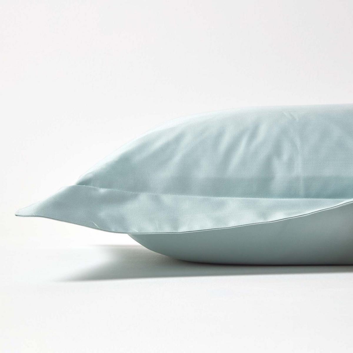 BIO-KISSENBEZUG Satin mit Stehsaum, Fadendichte 400 - Hellblau, Textil (48/74cm) - Homescapes