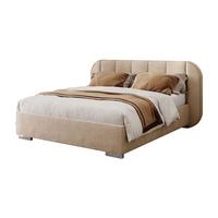 BETT AMARA SILVER 140x200 gepolstert mit Stauraum und Lattenrost, Royal Velvet 170 - Beige, Textil (140/200cm) - Lookway