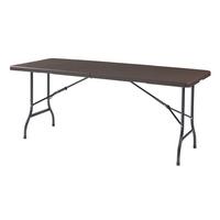 KLAPPTISCH Lillestrøm - Dunkelbraun, Kunststoff/Metall (75/180/72cm) - [en.casa]