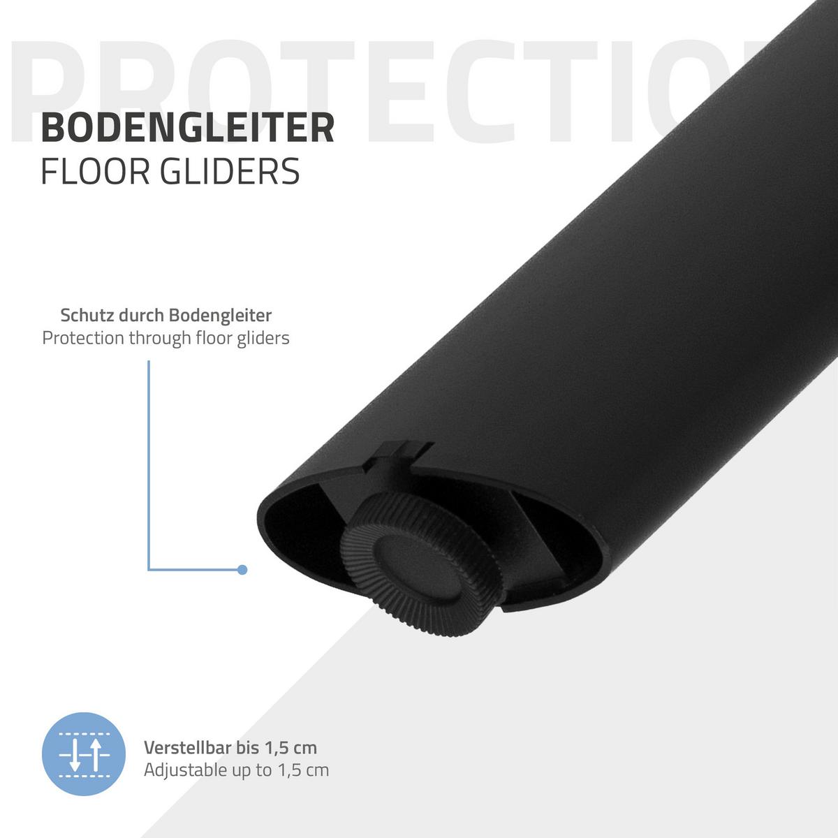 TISCHBEINE Metall Schwarz 2er Set 60x72 cm Oval Tischgestell A-Form aus Stahl - Schwarz, Metall (8/72/60cm) - ML-DESIGN