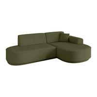 ECKSOFA Ottomane Rechts MARI-L1-v3 - 243x171x83 cm Grün Bouclé - Schwarz/Grün, Holzwerkstoff/Kunststoff (171/243cm) - ALTDECOR