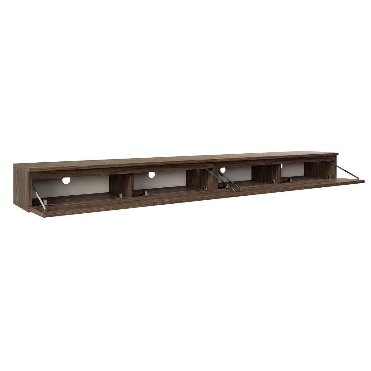 TV-LOWBOARD Bemmi Slim 4-türig, Holzoptik Walnuss Wisconsin, 200 cm - Dunkelbraun, Holzwerkstoff (200/18.2/31.6cm) - Selsey
