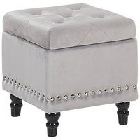 HOCKER Loretto 37/37/40 cm - Grau, Textil (37/40/37cm) - Beliani
