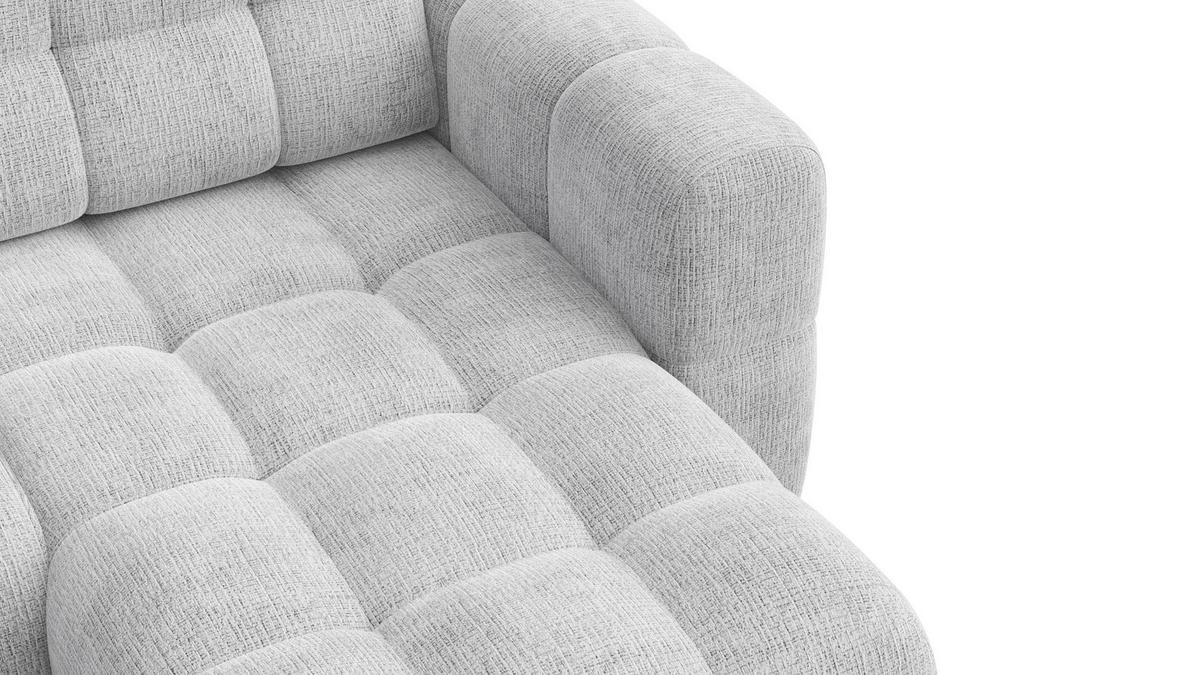 ECKSOFA CLOUDI 4-Sitzer rechts, hellgrau - Hellgrau/Schwarz, Holz/Textil (294/160cm) - Wozimo